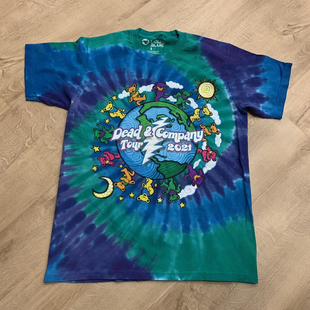 Liquid Blue Dead & Company 2021 Tour T-Shirt Men's Small Grateful Tie-Dye Bears